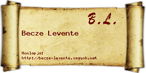 Becze Levente névjegykártya